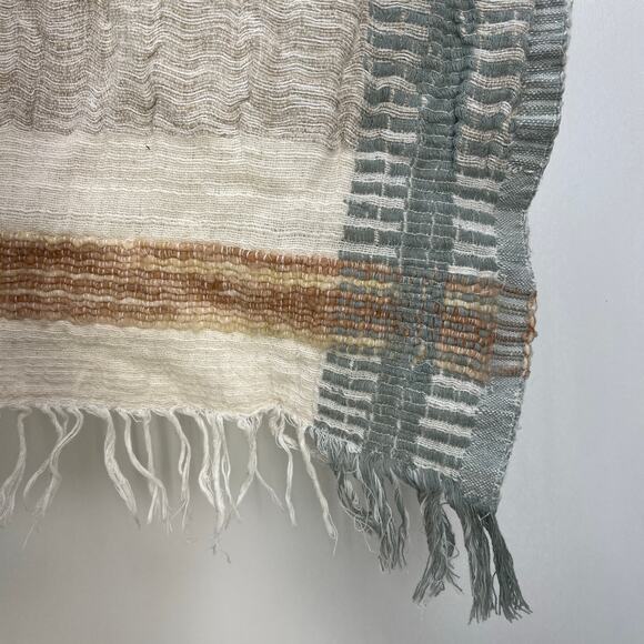 Anthropologie Theodore Gauze Throw Ivory Plaid - Picture 4 of 4